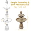 Sunnydaze Decor 35-in H Resin Solar Powered Tiered Outdoor Fountain Pump Included