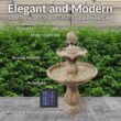 Sunnydaze Decor 35-in H Resin Solar Powered Tiered Outdoor Fountain Pump Included
