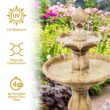 Sunnydaze Decor 35-in H Resin Solar Powered Tiered Outdoor Fountain Pump Included