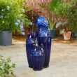 Glitzhome 35.5-in H Ceramic Tiered Outdoor Fountain Pump Included
