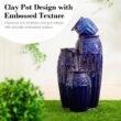 Glitzhome 35.5-in H Ceramic Tiered Outdoor Fountain Pump Included