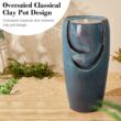 Glitzhome 29.25-in H Ceramic Outdoor Fountain Statue Pump Included