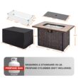 Nuu Garden Fire pit table with wind guard 42.8-in W 50000 Maximum BTUs Iron Rectangle Liquid propane Fire pit table
