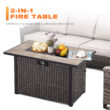 Nuu Garden Fire pit table 42.8-in W 50000 Maximum BTUs Iron Rectangle Liquid propane Fire pit table