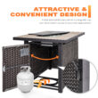 Nuu Garden Fire pit table 42.8-in W 50000 Maximum BTUs Iron Rectangle Liquid propane Fire pit table