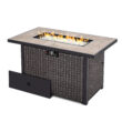 Nuu Garden Fire pit table 42.8-in W 50000 Maximum BTUs Iron Rectangle Liquid propane Fire pit table