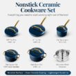 Gotham Steel Modern Cookware 11-pc. Ceramic Coating Nonstick Cookware Set - Navy
