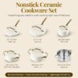 Gotham Steel Modern Cookware 11-pc. Ceramic Coating Nonstick Cookware Set - Cream