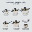 T-Fal Essentials 12-pc. Stainless Steel Pots Cookware Set