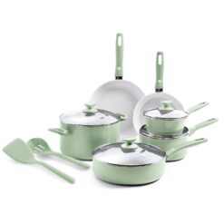 GreenPan Dover 12-Piece Cookware Set - Light Green