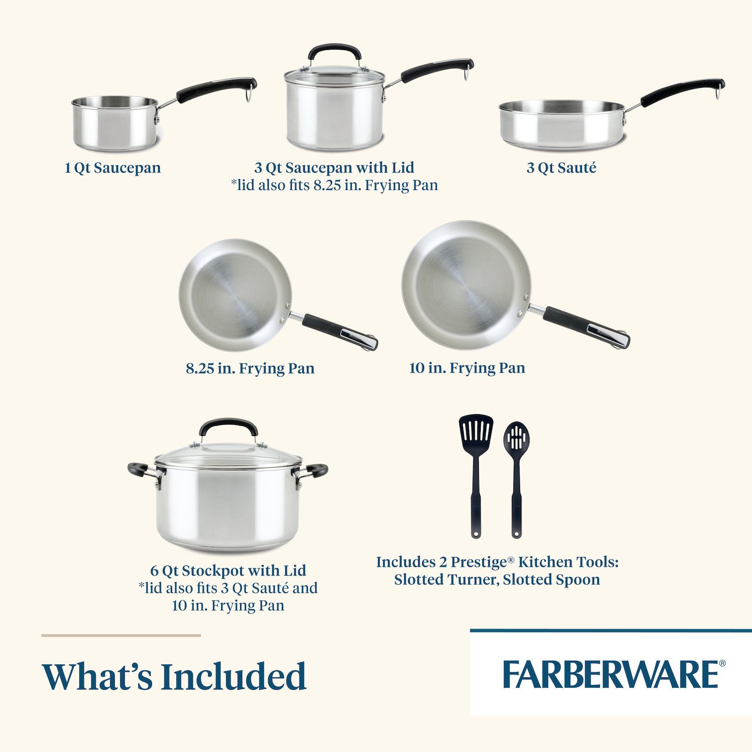 Farberware Brilliance 10-pc. Stainless Steel Cookware Set Farberware Brilliance 10-pc. Stainless Steel Cookware Set