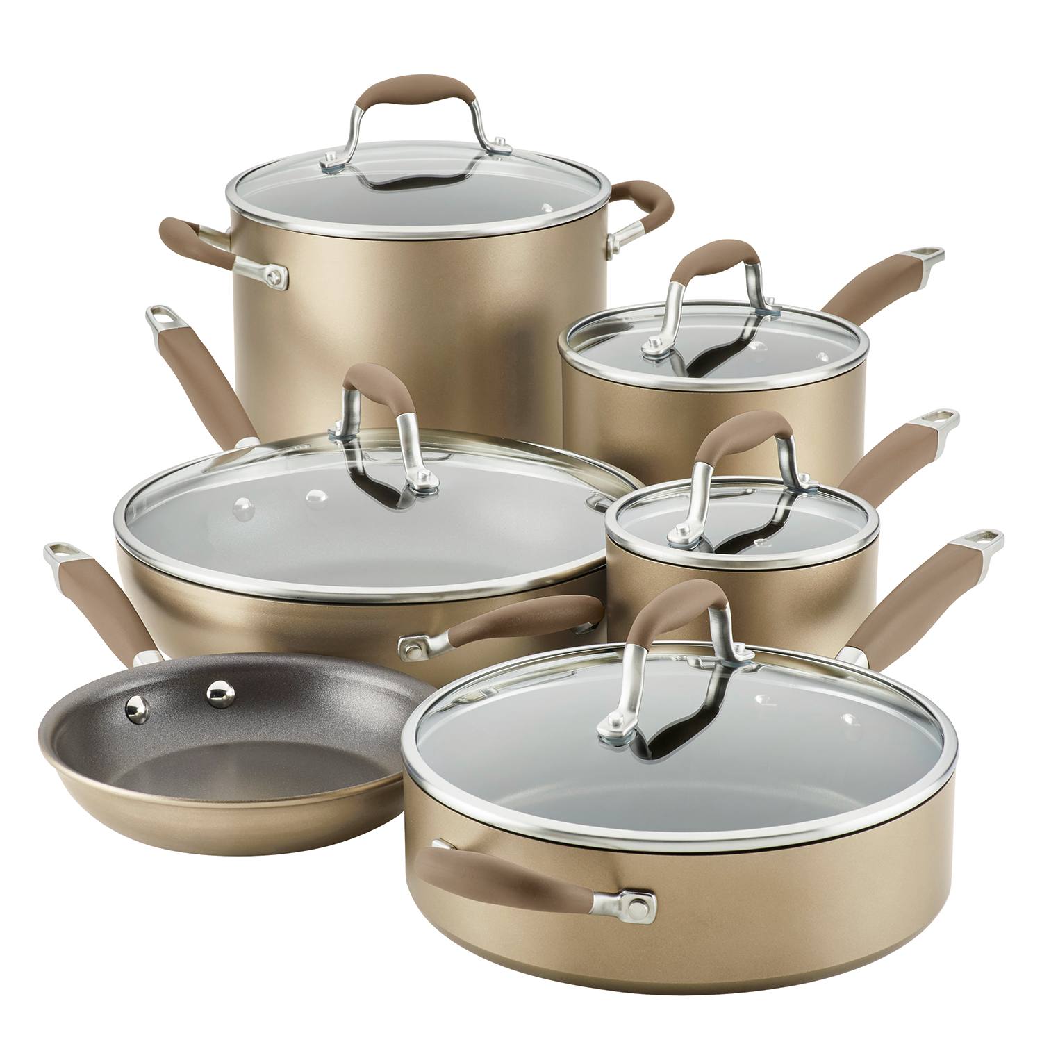 Anolon Advanced Home 11-pc. Cookware Set - Brown Anolon Advanced Home 11-pc. Cookware Set - Brown