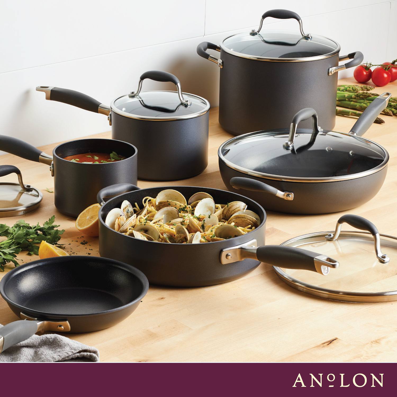Anolon Advanced Home 11-pc. Cookware Set - Brown Anolon Advanced Home 11-pc. Cookware Set - Brown