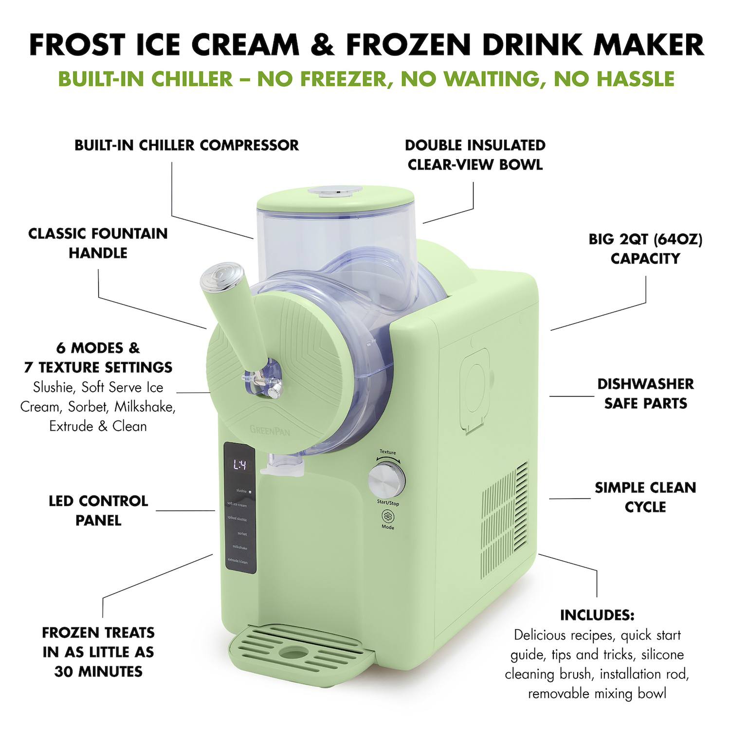 GreenPan Ice Cream & Frozen Drink Maker - Green GreenPan Ice Cream & Frozen Drink Maker - Green