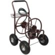 WOW PIONEER Heavy Duty Mobile Garden Hose Reel Cart with Storage Basket