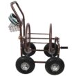 WOW PIONEER Heavy Duty Mobile Garden Hose Reel Cart with Storage Basket