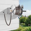Wall-Mount Hose Reel for Garden, Patio, and Backyard with Tangle-Free Guide - Silver