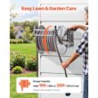 Wall-Mount Hose Reel for Garden, Patio, and Backyard with Tangle-Free Guide - Silver