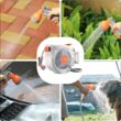 130 ft reel, wall mount, auto rewind, 180Â° swivel, 9-pattern nozzle, tangle-free.