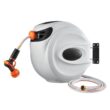 Retractable Wall-Mount Hose Reel with Auto Rewind and 9-Pattern Nozzle
