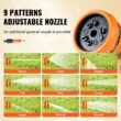Retractable Wall-Mount Hose Reel with Auto Rewind and 9-Pattern Nozzle