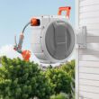 Outdoor Hose Reel with Slow-Rewind, 3/4-Inch Brass Hose and Frost-Resistant Shell