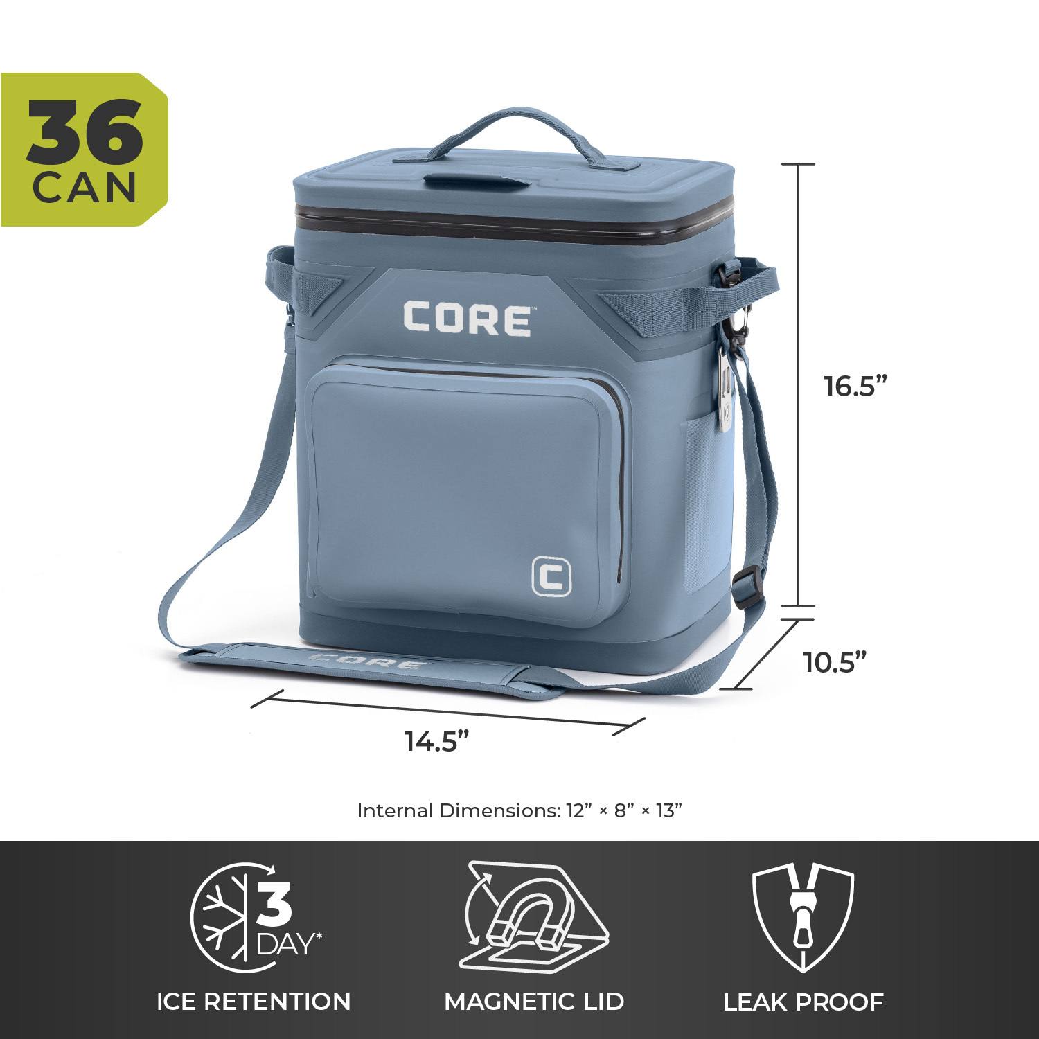 Core Climakeep 36-Can Box Cooler - Gray Core Climakeep 36-Can Box Cooler - Gray
