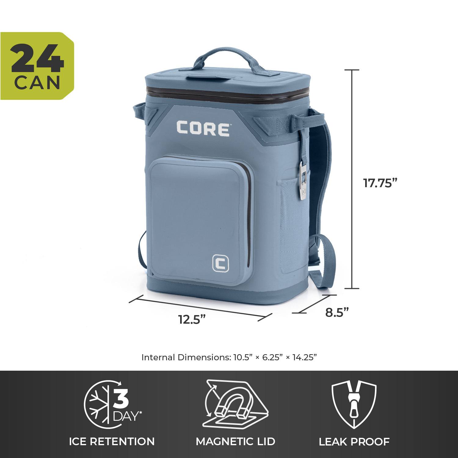 Core Climakeep 24-Can Backpack Cooler - Gray Core Climakeep 24-Can Backpack Cooler - Gray
