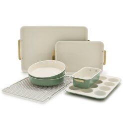 GreenPan Reserve Nonstick Bakeware 7-Piece Bakeware Set - Sage Green