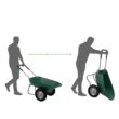 Slickblue Green 330 lb Steel Dual Wheel Garden Wheelbarrow with Plastic Bin Padded Handle for Yard Landscaping Home Projects