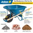 Jackson 5.75-cu ft 1 Wheel Poly Push Wheelbarrow Flat-Free Tire Jackson 5.75-cu ft 1 Wheel Poly Push Wheelbarrow Flat-Free Tire