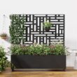 Wooakway 4-pc 4 ft. Hx 4 ft. W Raised Garden Bed Metal Planter Box with Trellis Wheels Privacy Screen Elevated Planter - Black