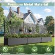 Wooakway 4-pc 4 ft. Hx 4 ft. W Raised Garden Bed Metal Planter Box with Trellis Wheels Privacy Screen Elevated Planter - Black