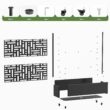 Wooakway 4-pc 4 ft. Hx 4 ft. W Raised Garden Bed Metal Planter Box with Trellis Wheels Privacy Screen Elevated Planter - Black