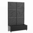 Wooakway 2-pc 6 ft. Hx 4 ft. W Raised Garden Bed Metal Planter Box with Trellis Wheels Privacy Screen Elevated Planter - Black