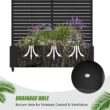 Wooakway 2-pc 6 ft. Hx 4 ft. W Raised Garden Bed Metal Planter Box with Trellis Wheels Privacy Screen Elevated Planter - Black