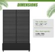 Wooakway 2-pc 6 ft. Hx 4 ft. W Raised Garden Bed Metal Planter Box with Trellis Wheels Privacy Screen Elevated Planter - Black