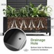Wooakway 2 pcs 6 ft. Hx 4 ft. W Raised Garden Bed Metal Planter Box with Trellis Wheels Privacy Screen Elevated Planter - Black