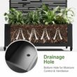 Wooakway 2-pc 6 ft. Hx 4 ft. W Raised Garden Bed Metal Planter Box with Trellis Wheels Privacy Screen Elevated Planter - Black