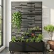 Wooakway 2-pc 6 ft. Hx 4 ft. W Raised Garden Bed Metal Planter Box with Trellis Wheels Privacy Screen Elevated Planter - Black