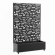 Wooakway 2-pc 6 ft. Hx 4 ft. W Raised Garden Bed Metal Planter Box with Trellis Wheels Privacy Screen Elevated Planter - Black