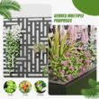 Wooakway 2-pc 4 ft. Hx 4 ft. W Raised Garden Bed Metal Planter Box with Trellis Wheels Privacy Screen Elevated Planter - Black