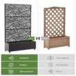 Wooakway 2-pc 6 ft. Hx 4 ft. W Raised Garden Bed Metal Planter Box with Trellis Wheels Privacy Screen Elevated Planter - Black