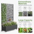 Wooakway 2-pc 6 ft. Hx 4 ft. W Raised Garden Bed Metal Planter Box with Trellis Wheels Privacy Screen Elevated Planter - Black