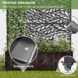 Wooakway 2-pc 6 ft. Hx 4 ft. W Raised Garden Bed Metal Planter Box with Trellis Wheels Privacy Screen Elevated Planter - Black