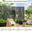 Wooakway 2-pc 6 ft. Hx 4 ft. W Raised Garden Bed Metal Planter Box with Trellis Wheels Privacy Screen Elevated Planter - Black