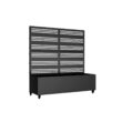 Wooakway 2-pc 4 ft. Hx 4 ft. W Raised Garden Bed Metal Planter Box with Trellis Wheels Privacy Screen Elevated Planter - Black