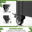 Wooakway 2-pc 4 ft. Hx 4 ft. W Raised Garden Bed Metal Planter Box with Trellis Wheels Privacy Screen Elevated Planter - Black
