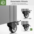 Wooakway 2-pc 6 ft. Hx 3 ft. W Raised Garden Bed Metal Planter Box with Trellis Wheels Privacy Screen Elevated Planter - Gray