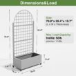 Wooakway 2-pc 6 ft. Hx 3 ft. W Raised Garden Bed Metal Planter Box with Trellis Wheels Privacy Screen Elevated Planter - Gray